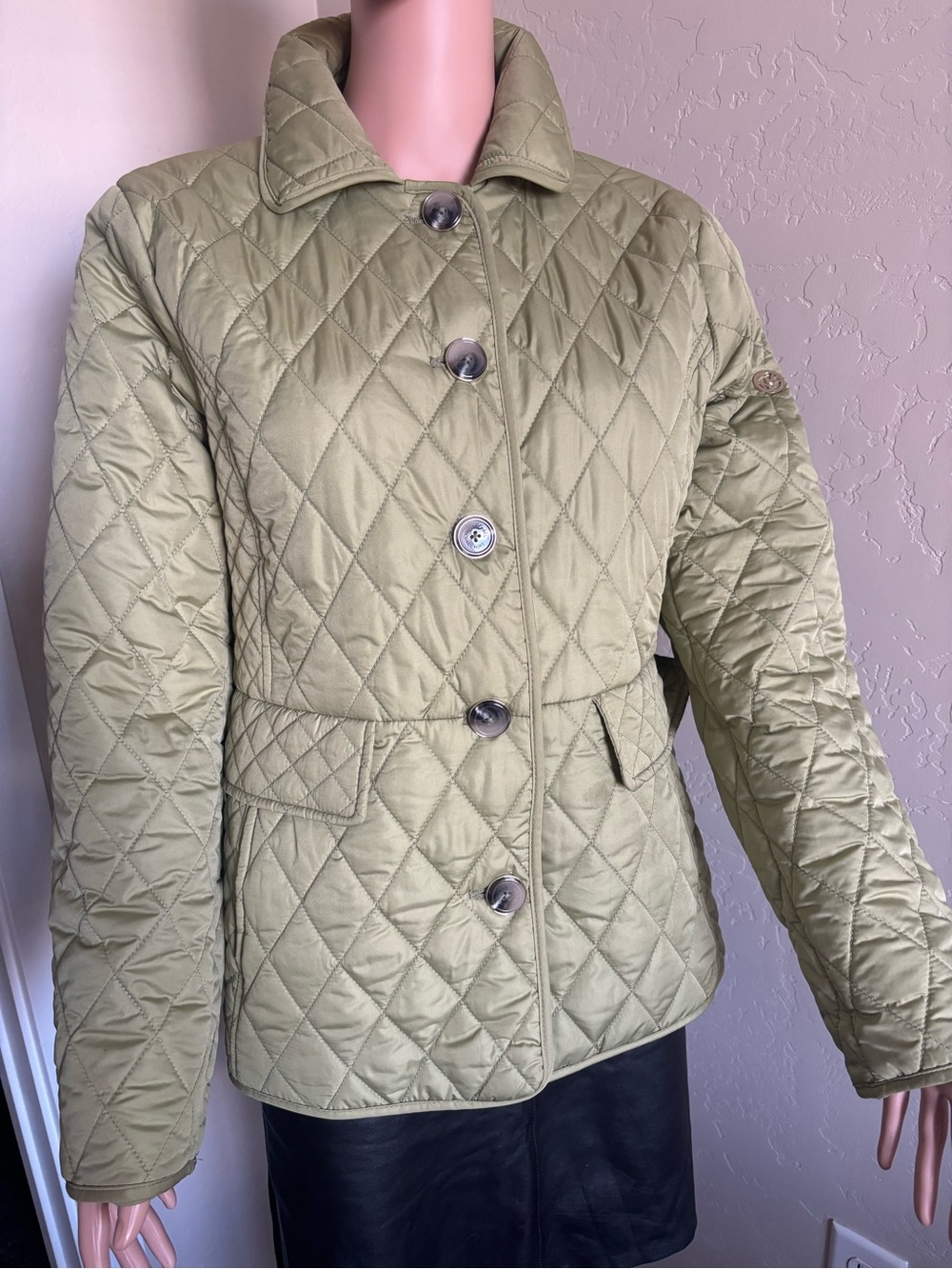 Michael Kors Olive Green Quilted Puffer Jacket